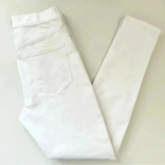Banana Republic High Rise Skinny Jeans Premium Denim Button Fly White Size 26 - Picture 12 of 13
